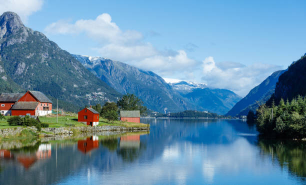 istock Tipical red fishing houses. Norway 653938118