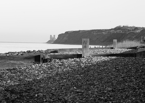 looking across the beach to Reculver.