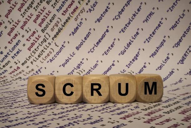 istock scrum - cube with letters and words from the computer, software, internet categories, wooden cubes 653941528