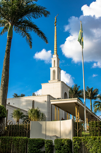 Sao Paulo, SP, Brazil, March 09, 2017. Temple of the Church of Jesus Christ of Latter-day Saints, which has the missionaries known as Mormons, in the Caxingui neighborhood, west of Sao Paulo, SP