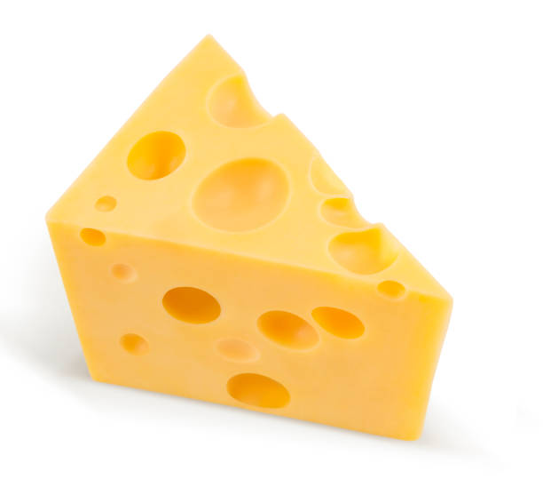 istock Piece of cheese isolated on white background 653948364