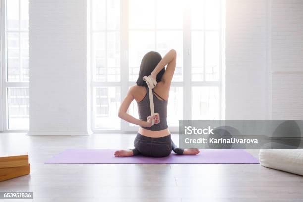 Fitness Young Woman Doing Yoga Exercise In Sportswear Stock Photo - Download Image Now