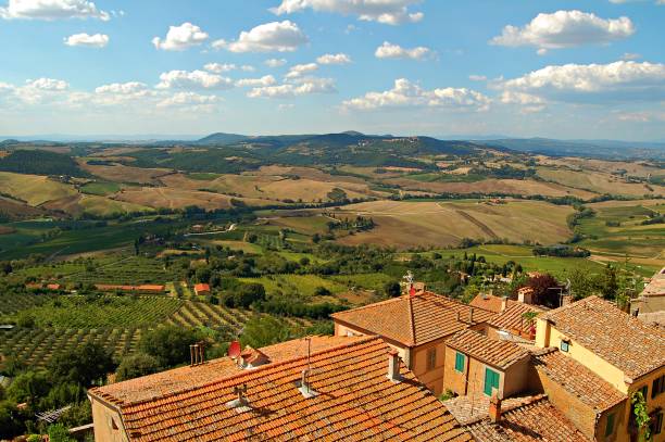 вид на тоскану в удивительной италии - lazio vineyard cyprus landscape стоковые фото и изображения