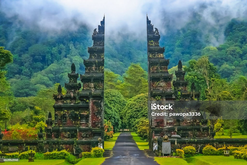 Hindu temple in Bali Gates to one of the Hindu temples in Bali in Indonesia Bali Stock Photo