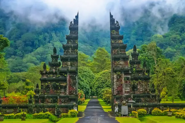 Gates to one of the Hindu temples in Bali in Indonesia