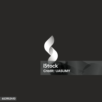 istock Letter S logo mockup, monogram black and white ribbons intertwined with a smooth rounded lines, feminine geometric shapes initials for emblem business cards 653953410
