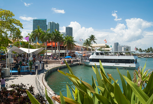 View of the Bayside Market in downtown Miami, USA