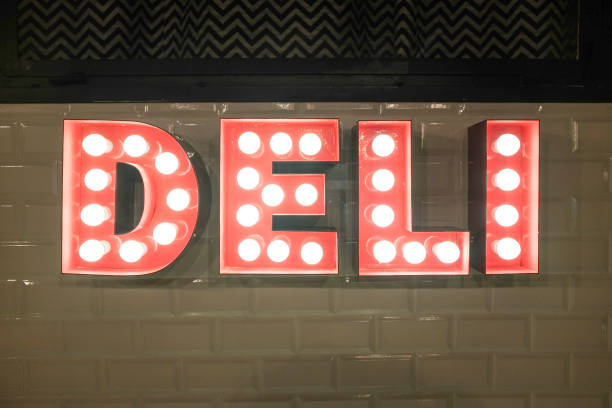 istock Deli sign on the wall 653958170