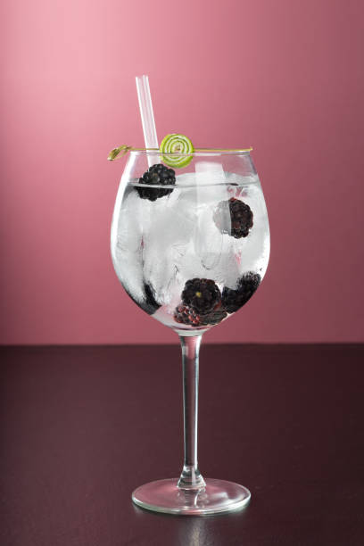 tall wine glass Gin and tonic cocktail drink