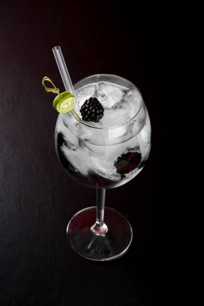 istock tall wine glass Gin and tonic cocktail drink 653966146