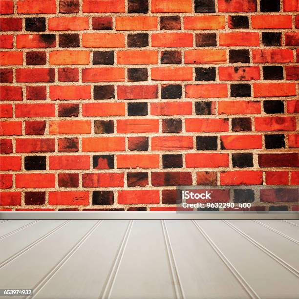 White Floor With Brick Wall Interior Room Texturebackground Stock Photo -  Download Image Now - iStock