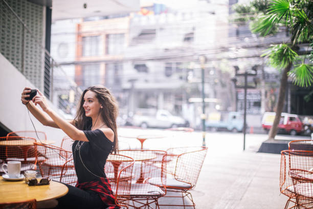 Selfie in cafe