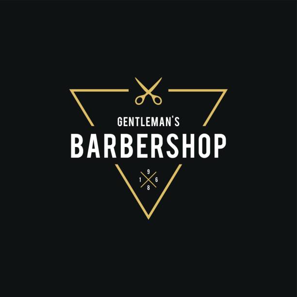 barber shop retro stylizowane ilustracja - masculinity stock illustrations