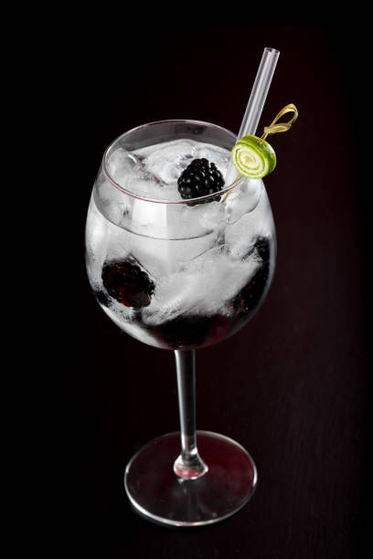 istock tall wine glass Gin and tonic cocktail drink 653978556