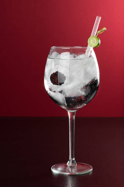 istock tall wine glass Gin and tonic cocktail drink 653978798
