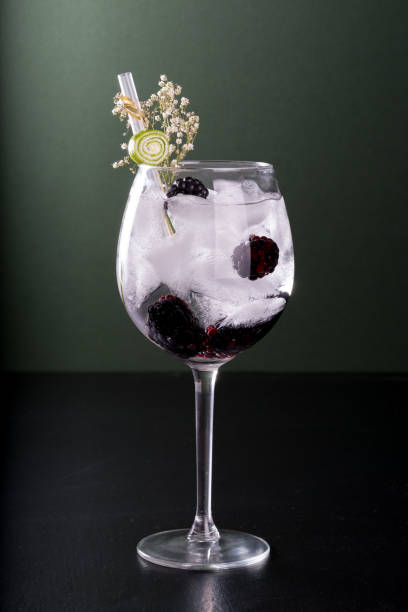 istock tall wine glass Gin and tonic cocktail drink 653978802