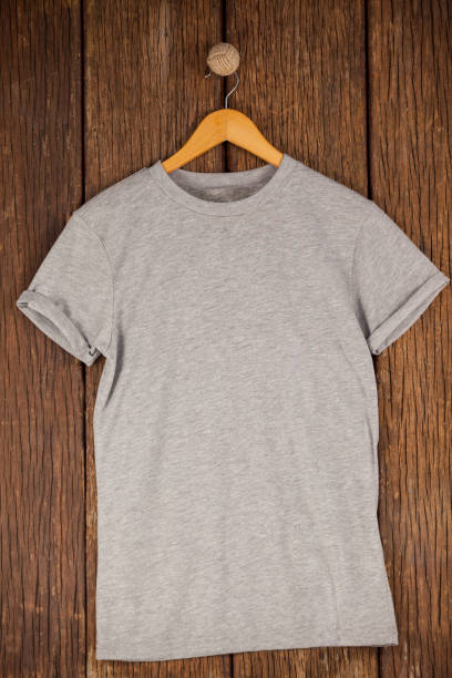 istock Grey t-shirt on hanger 653991078
