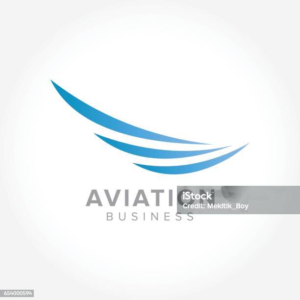 Luftund Raumfahrtindustrie Vektorillustration Stock Vektor Art und mehr Bilder von Logo - Logo, Flugzeugflügel, Tierflügel