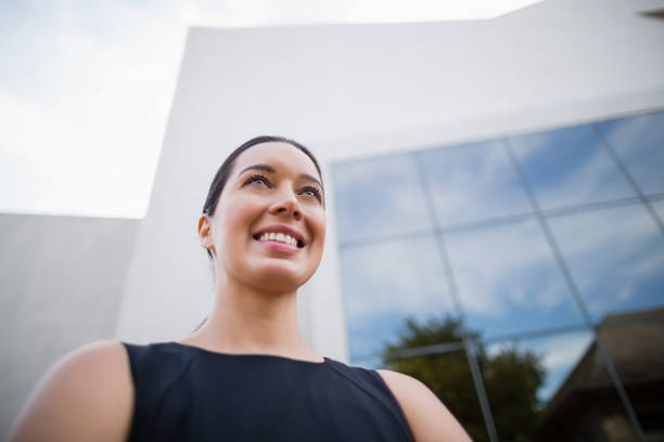 istock Beautiful businesswoman smiling 654000642