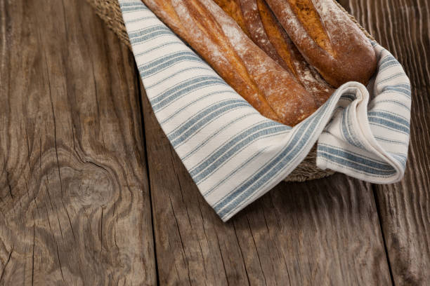 istock Baguettes in wicker basket 654003862