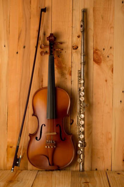 istock violin and flute on wood. background,still life 654006828