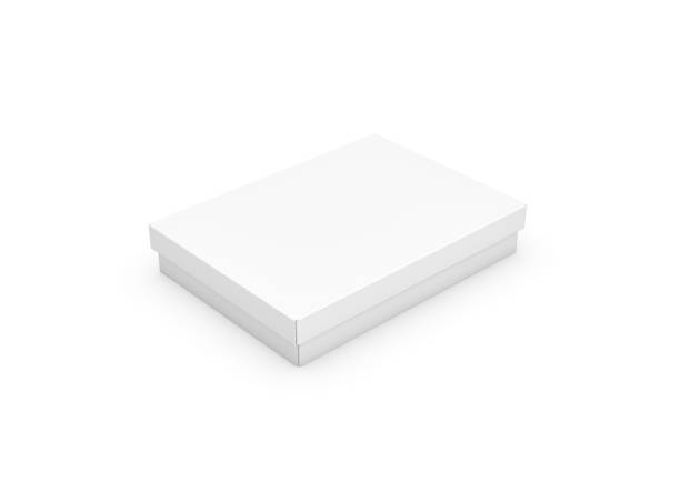 istock 3d rendering of a very slim rectangle box covered with a lid, all white in side view 654013226