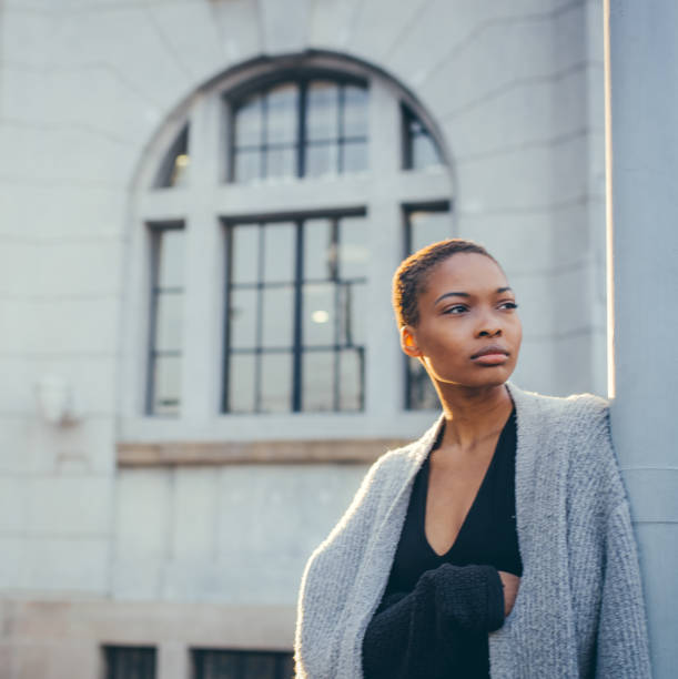 istock Black girl with short hair 654013954