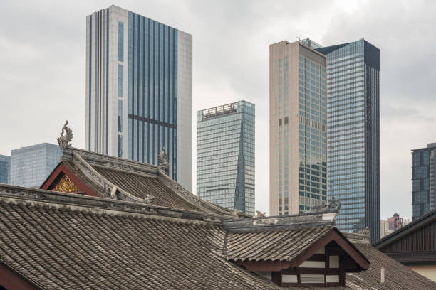 Old and modern architecture in Chengdu - China