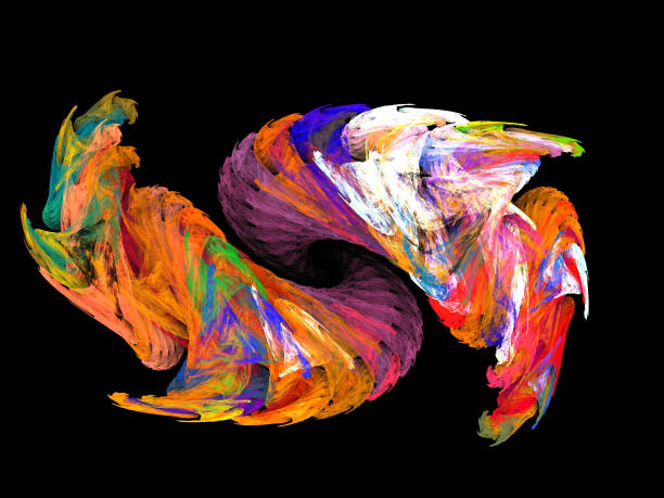 istock image of one Digital Fractal on Black Color 654019746