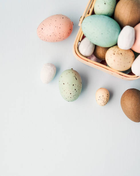 istock Easter still life background in pastel colors 654019838