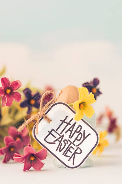 istock Easter still life in pastel colors with flowers and egg 654019970