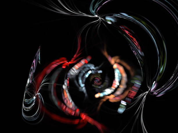istock image of one Digital Fractal on Black Color 654020042