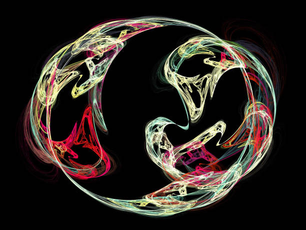 istock image of one Digital Fractal on Black Color 654020926