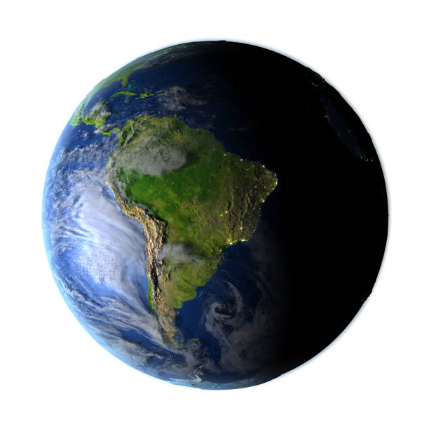 istock South America on Earth isolated on white 654027828