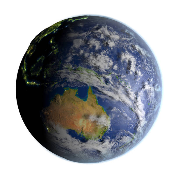 istock Australia on Earth isolated on white 654027840