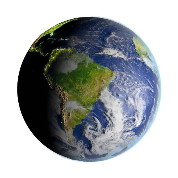 istock South America on Earth isolated on white 654027852