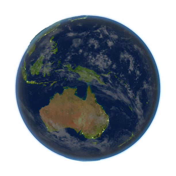 istock Australia on Earth at night isolated on white 654027928
