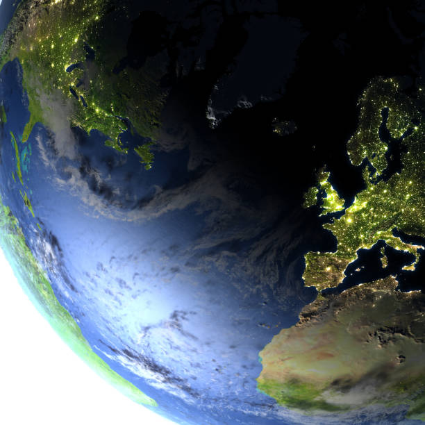 istock Europe and North America on planet Earth 654033562