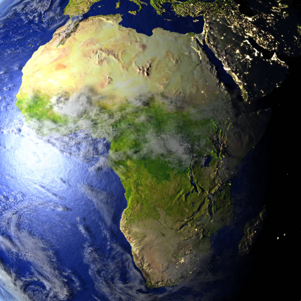 istock Africa on realistic model of Earth 654033628