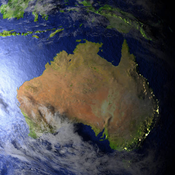 istock Australia on realistic model of Earth 654033640