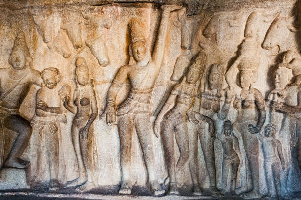 istock Krishna Mandapum, Bas-relief in Mammallapuram, India ,UNESCO Heritage site 654034358