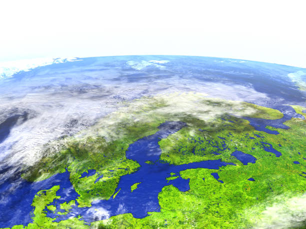 istock Scandinavian Peninsula on realistic model of Earth 654035866