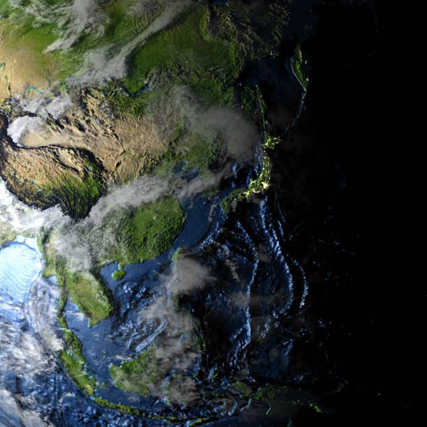 istock Australasia on Earth - visible ocean floor 654035892