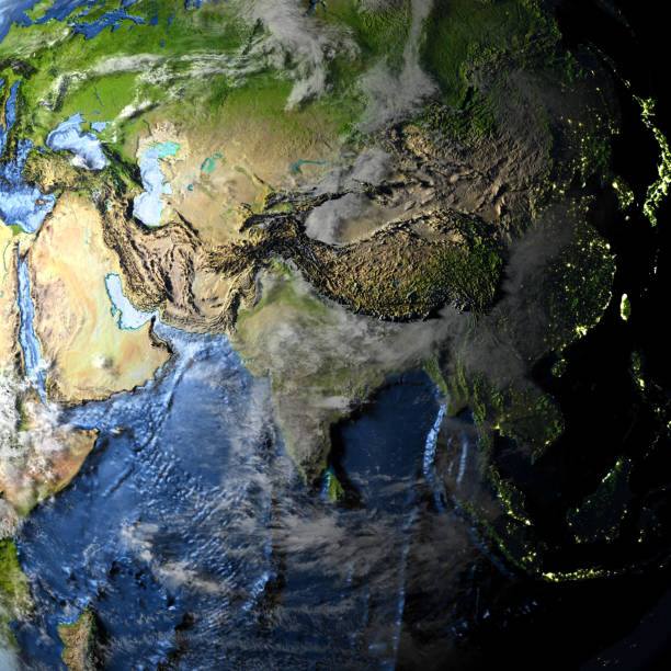 istock Asia on Earth - visible ocean floor 654035900