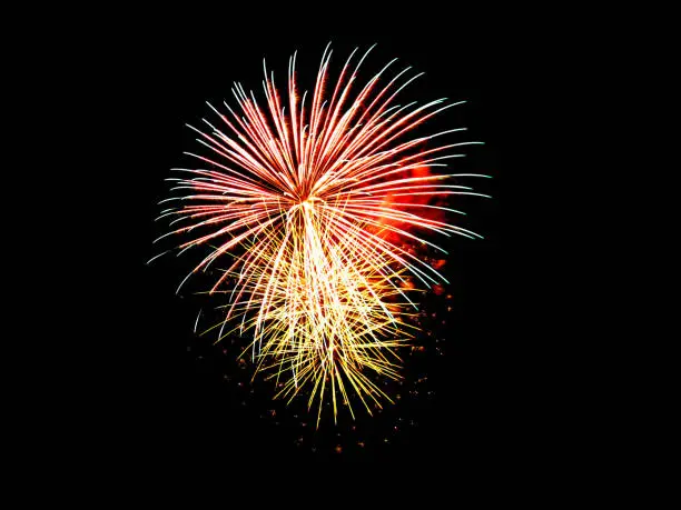 Fireworks light up in the sky, celebration concept.