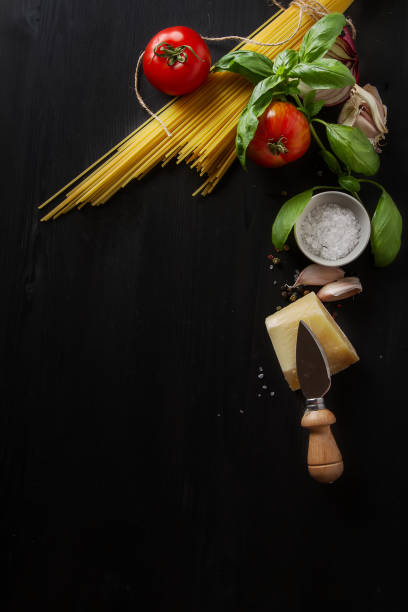 istock Ingredients for cooking pasta Bolognese. Spaghetti, Parmesan che 654036556