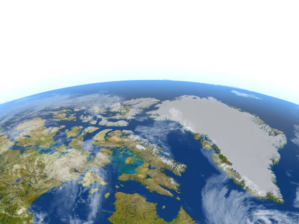istock Northern Canada and Greenland on planet Earth 654042488