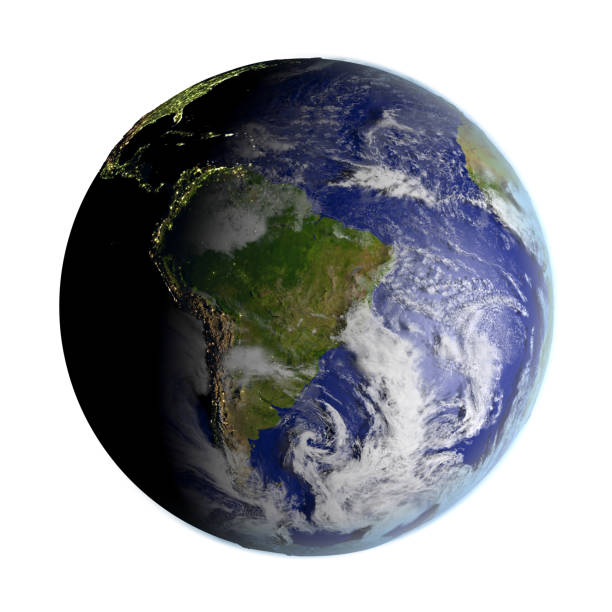 istock South America on Earth isolated on white 654042512