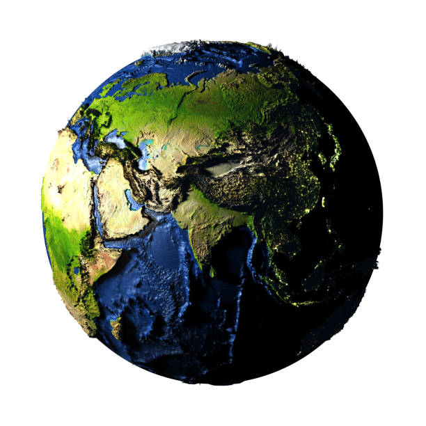 istock Asia on Earth isolated on white 654042602