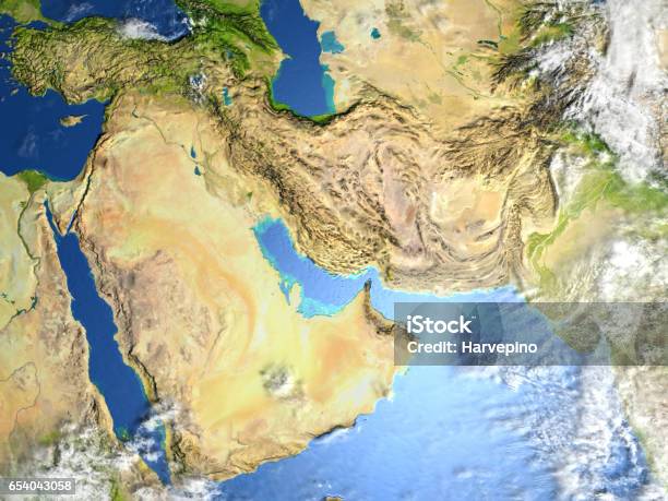 Arab Peninsula On Planet Earth Stock Photo - Download Image Now - Persian Gulf Countries, Map, Persian Gulf